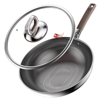 康巴赫 炒锅钛不粘锅无涂层抗菌炒菜锅有钛0涂层三代32cm电磁炉燃气通用 升级三代0涂层炒锅 32cm