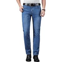 罗蒙（ROMON）牛仔裤男2024秋季直筒百搭商务休闲裤中青年宽松弹力男裤 909深蓝【薄款】 30(2尺3)