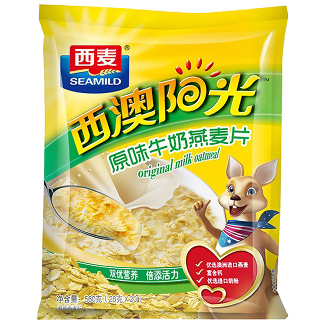 今日必买：西麦 原味高钙牛奶 560g 燕麦片独立包装