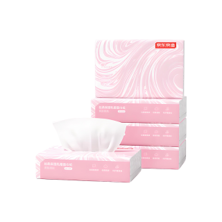 京东京造 丝柔保湿乳霜系列 抽纸 3层60抽5包(180*125mm)