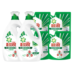 碧浪 除菌洗衣液日晒般清新13.6斤装(3kg*2瓶+200g*4袋)家庭装