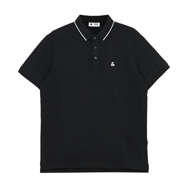 移动端、京东百亿补贴：杰克琼斯 罗纹翻领商务刺绣logo 男士短袖POLO衫多色可选