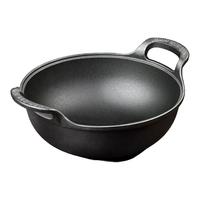 厨荐炒锅铸铁元宝锅加厚双耳无涂层煎锅不粘煲锅炖锅铁锅油炸锅 【加厚款无盖】配麻绳直径 19.5cm 【加厚铸铁无盖】配麻绳内径 20cm