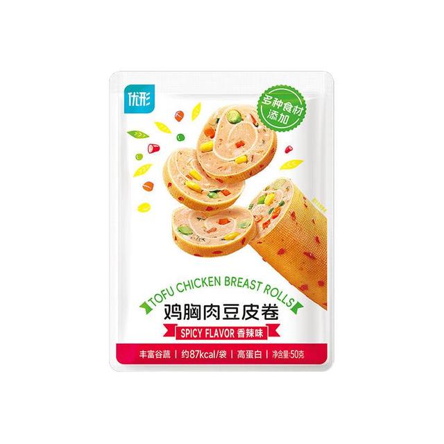 优形 任选10件 鸡胸肉豆皮卷香辣味50g*1袋