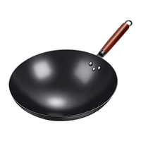 京严匠造章丘炒锅铁锅炒菜锅不粘锅手工锻打无涂层老式熟铁锅燃气灶明火款 30CM炒锅+盖子+铲子【已开锅】 30cm 无涂层|纯手工锻打