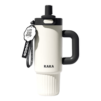 ROYALLOCKE 保温杯男女士大容量冰霸杯陶瓷覆层内胆吸管水杯 白色