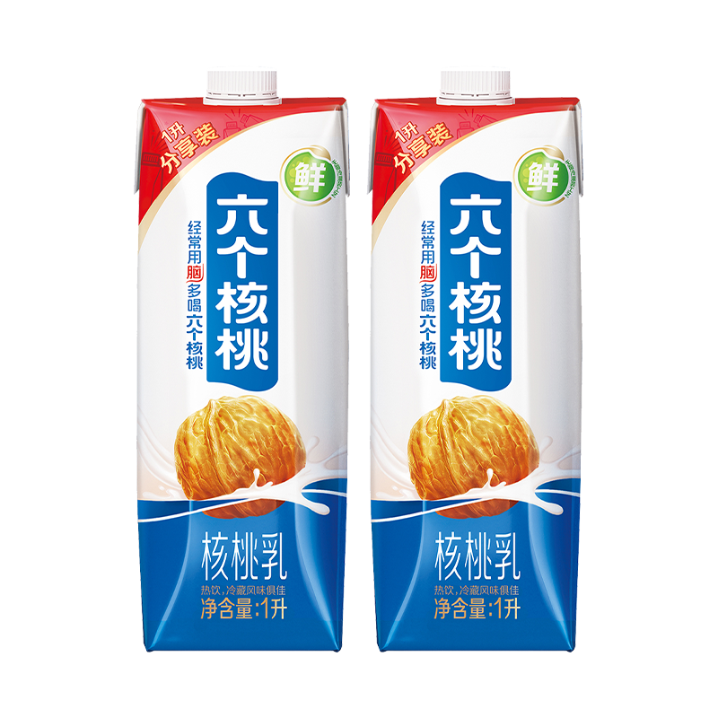 六个核桃精品型核桃乳 临期特惠（2024.12.01到期） 1L*2盒