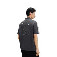 PEACEBIRD/太平鸟 BACOF210X 条纹插肩袖深灰色男士POLO衫 XL