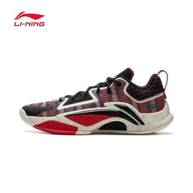 李宁 反伍BADFIVE追猎1篮球鞋低帮男鞋2024回弹运动鞋子 ABFV003-7朱砂红/黑色 42