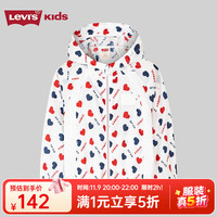 LEVI 's李维斯童装夏季新款女童桃心皮肤衣儿童甜美风衣外 糖果白