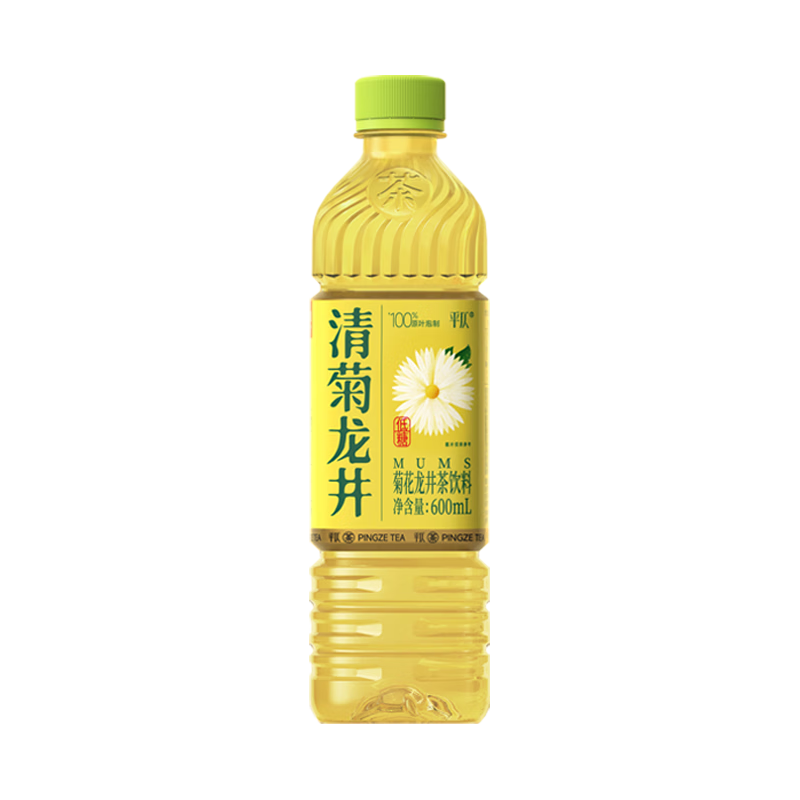 平仄清菊龙井茶饮料低糖低能量600ml*4瓶整箱装桐乡杭白菊花茶
