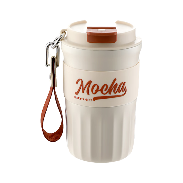 富光 咖啡杯陶瓷内胆保温 便携直饮杯 奶酪黄420ml