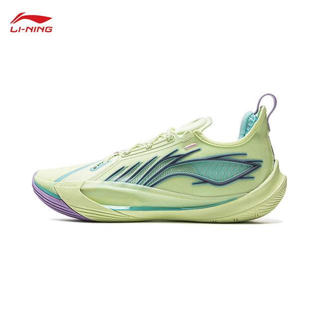 李宁 音速13丨 篮球鞋低帮男官方正品轻量耐磨防滑专业实战运动鞋 ABAV025-3精灵绿 44