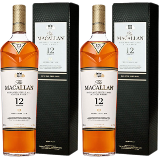 麦卡伦 The Macallan 麦卡伦12年经典雪莉桶单一麦芽苏格兰威士忌 2支装