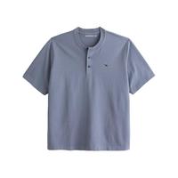 ABERCROMBIE & FITCH男装 24夏款美式经典小麋鹿亨利式重磅短袖T恤 KI124-4098 蓝色 XL (180/116A)尺码偏大选小一码