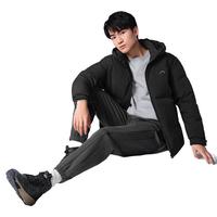 HLA海澜之家羽绒服男24新山不在高石墨烯连帽外套男冬季HWRAW4W066A 黑色5F 175/92A L137~150斤