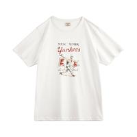 马登工装 美式复古棒球字母印花t恤纯棉圆领正肩短袖打底衫男夏季