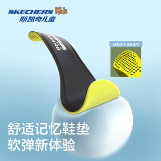Skechers斯凯奇童鞋秋冬靴子男女童鞋雪地靴加绒保暖靴405222L/302583L 女童/黑色/白色/BKW 38