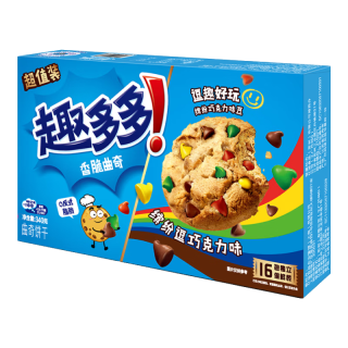 趣多多 香脆曲奇饼干 缤纷豆巧克力味340g 休闲零食 早餐下午茶