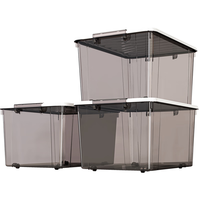 Citylong 禧天龙 X-6324 带滑轮收纳箱 84L*3个 烟熏灰