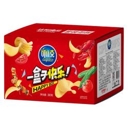 可比克 一盒子快乐薯片 混合口味 300g 红色礼盒