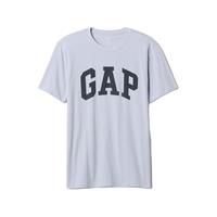 Gap男女装2025春季纯棉印花logo圆领短袖T恤上衣美版856659 浅蓝色 XL 美码 2XL亚洲码185/108A