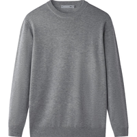 HLA海澜之家针织衫男秋季25轻商务经典系列圆领毛衣男 中灰（净色）(10) M 170/88A(M)125~136斤