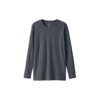 無印良品 MUJI(無印良品 ) 女式 棉 厚款 长袖T恤 纯棉全棉 FCD70C2A 打底衫 打底衣 家居服 深灰色 S