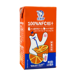 北冰洋 柑桔汁100%nfc果汁非浓缩还原纯果汁饮料125ml*8盒