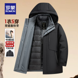 罗蒙 新款冬季90鹅可拆卸内胆羽绒服