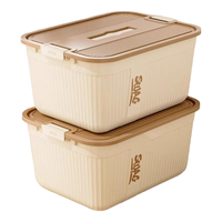 稻草熊 收纳箱 40*29.5*20cm 奶咖色 2个