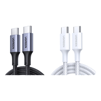 绿联 UGREEN苹果15充电线Type-C数据线双头PD60W快充1米+PD100W双C线2米适用iPhone15华为平板iPad笔记本