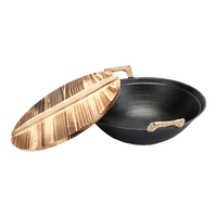 阎铁匠章丘铸铁锅炒锅无涂层炒菜锅炖锅不易粘家用圆底老式双耳锅 老式双耳铸铁锅 34cm