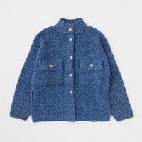 MOUSSY 复古风女士立领长袖毛针织开衫 010IA770-7891