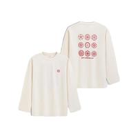 Gap【故宫联名】女装2025春季纯棉刺绣长袖T恤休闲上衣727309 象牙白 M (165/84A)亚洲尺码