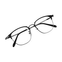 依视路(ESSILOR)钻晶膜御A4防蓝光膜岩近视眼镜片男女欧拿眼镜框多款可选配膜致 钛架-全框-OF005-黑枪色 镜框+钻晶膜岩 1.60依视路非球面镜片