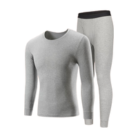 京舒棉京东自有品牌男HEAT发热秋衣保暖内衣舒暖圆领套装 藏蓝色 L