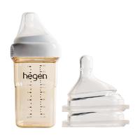 88VIP：hegen 新生儿奶瓶ppsu240ml宽口径耐摔防胀气多功能奶瓶原装进口 240ml（自带2段奶嘴）+1段奶嘴