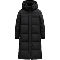 YAYA 鸭鸭羽绒服 鸭鸭（YAYA）羽绒服男女同款冬季长款过膝加长加厚款极寒外套新国标D YE3B600462D-黑色 M