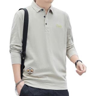 吉普（JEEP）长袖T恤男春秋季polo宽松休闲男士打底衫上衣服男装 卡其 XL 