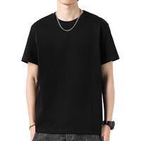 真维斯纯色短袖T恤男款白色半袖夏季衣服男士T恤纯色打底衫 黑色【柔软透气】 L【125-140斤】