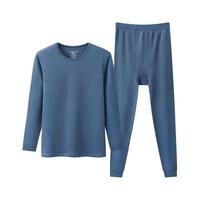 三枪（THREEGUN）【24年秋季】保暖内衣男套装冬季加厚内外纯棉40支亲肤 【三层保温】钴蓝男 L