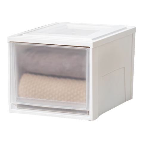 爱丽思 塑料抽屉式收纳箱  37L白色 三个装