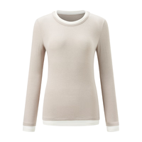 京东京造羊毛打底衫针织衫女内搭修身长袖显瘦百搭肌底衣L 浅灰色/白色