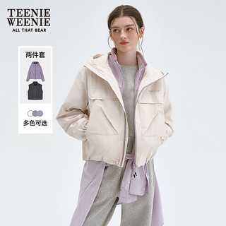  TEENIE WEENIE 双栖彩壳 女士工装风外套两件套  乳白色 S