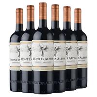 MONTES 蒙特斯 欧法 阿空加瓜海岸干型红葡萄酒 2018年 6瓶*750ml套装