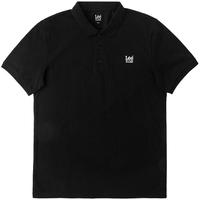 Lee 标准版型小logo印花男翻领短袖polo衫 黑色 常规  M