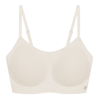 Ubras 24年无尺码薄荷凉感华夫格吊带抹胸内衣女无钢圈文胸罩 燕麦奶色 常规版(100-130斤)