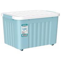 空间专家 SPACEXPERT带轮塑料收纳箱特大号储物箱书箱儿童玩具整理搬家打包周转箱 蓝色 【实测盛水容积16L】单只装