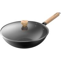 九阳铁锅无涂层不易粘炒锅家用炒菜锅轻便电磁炉燃气灶